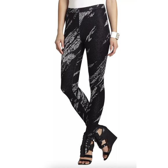 NWT Y2K BCBG Maxazria Cameron Black Silk Stretch Knit Pants Punk Rock Glam $158‎ - Picture 1 of 14